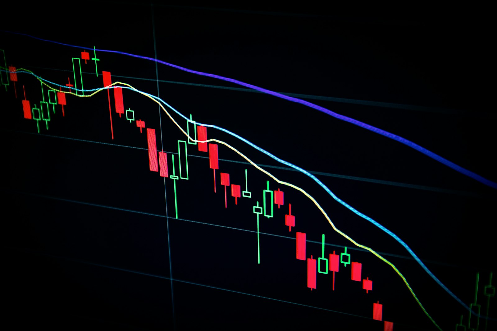 Stock market chart representing broad index investing